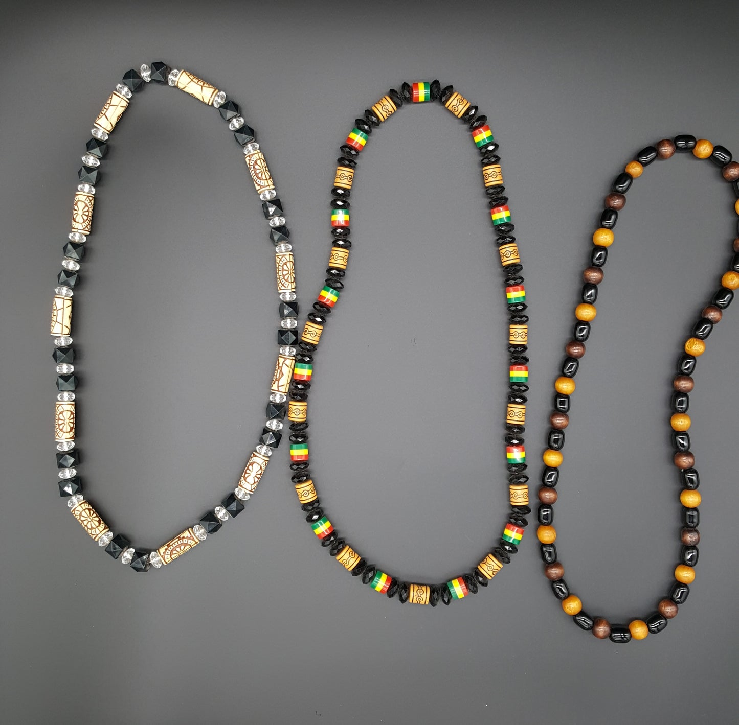 Traditional wooden beaded necklace