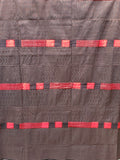 Brown Underlay, Black and Red Embroidered Kente