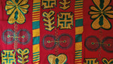 Red, Gold & Green Embroidered Kente 2pcs