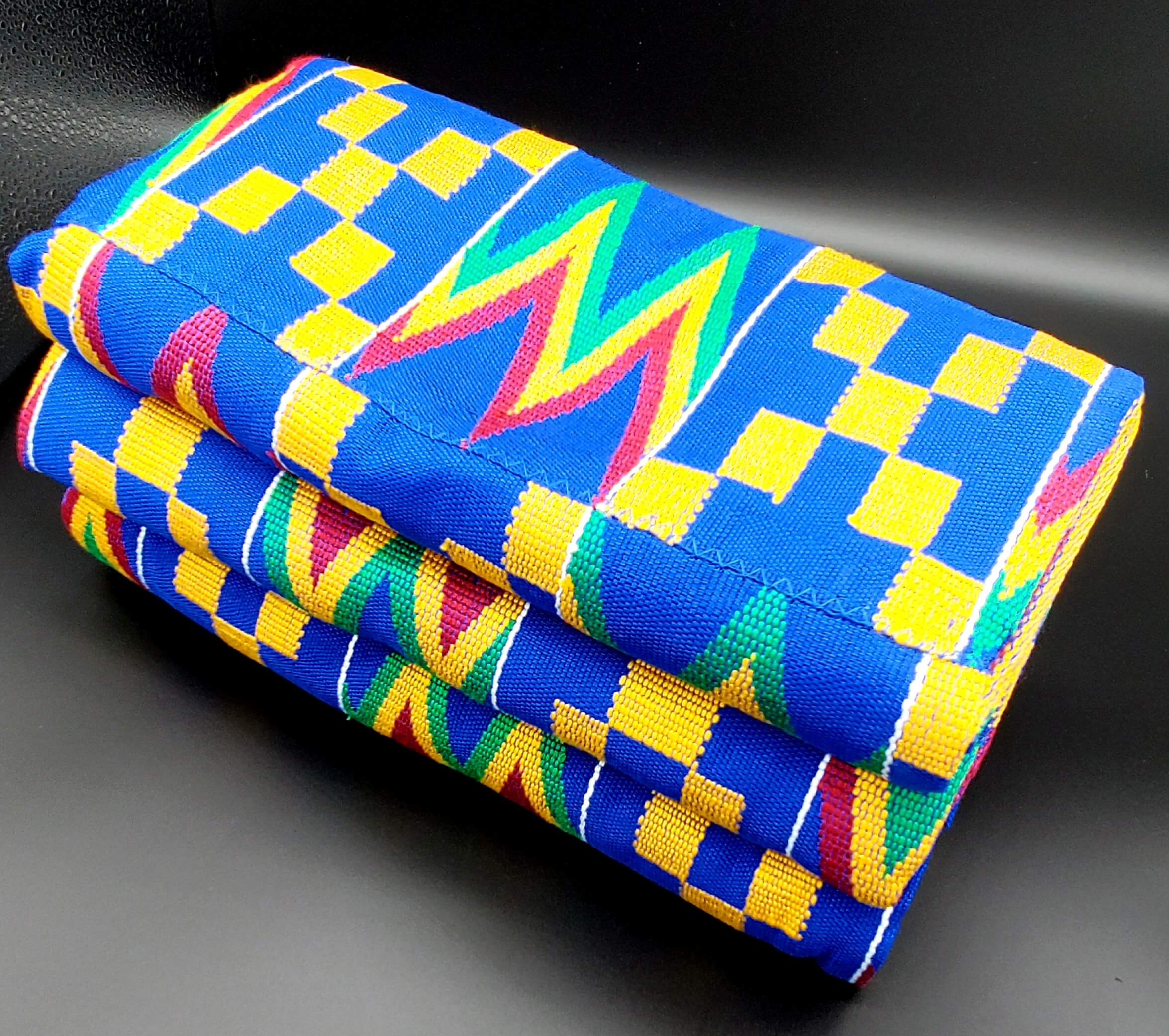 Blue and Red Kente Cloth | One Love Fabrics