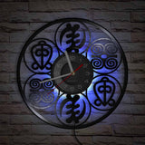 Wall Clock with Adinkra Symbols
